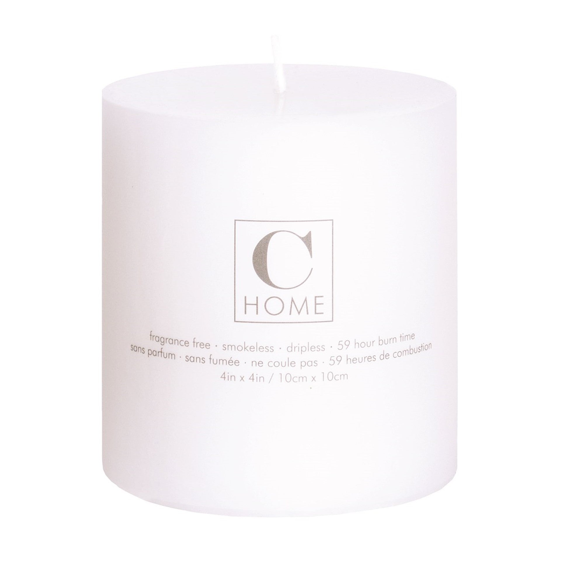 White Pillar Candle - 4 x 4