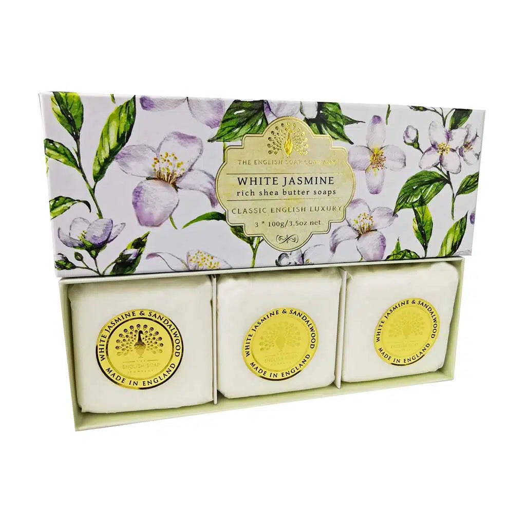 White Jasmine & Sandalwood Boxed Soap - Set of 3