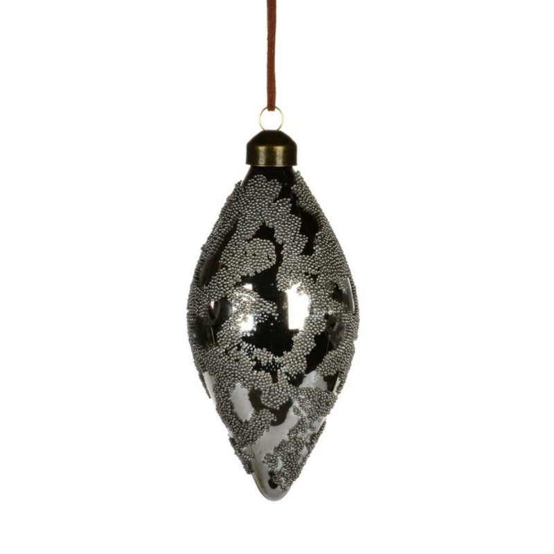 Bronze Beaded Glass Ornament  - Double Point