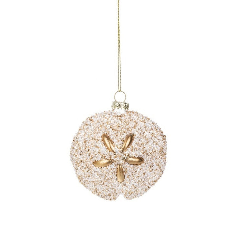 Glittered Glass Sand Dollar Ornament