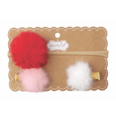 Mud Pie Holiday Puff Headband and Clips