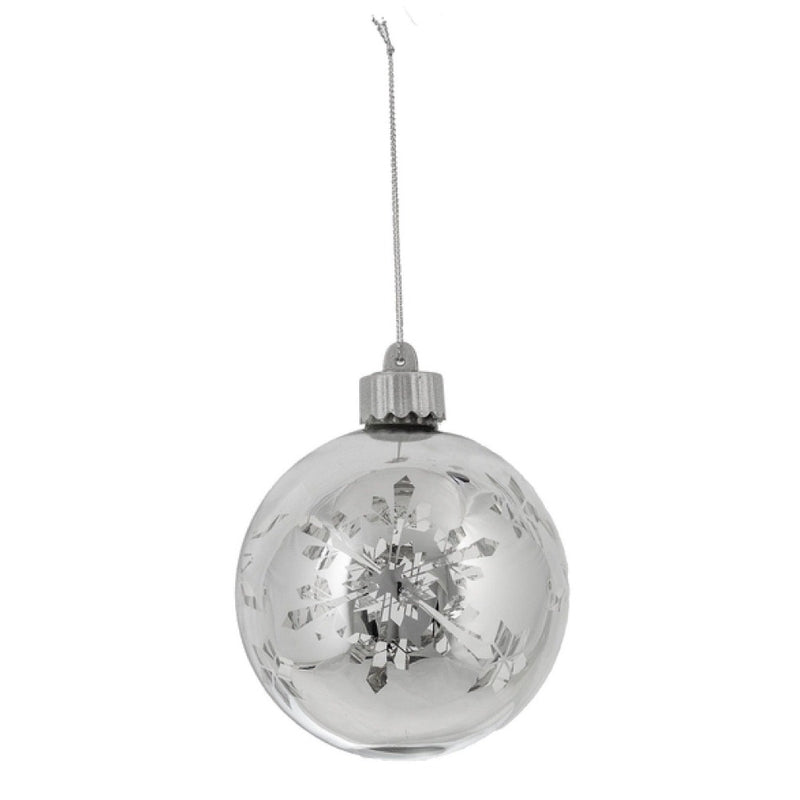 Light Up Snowflake Glass Ball Ornaments | Putti Christmas 