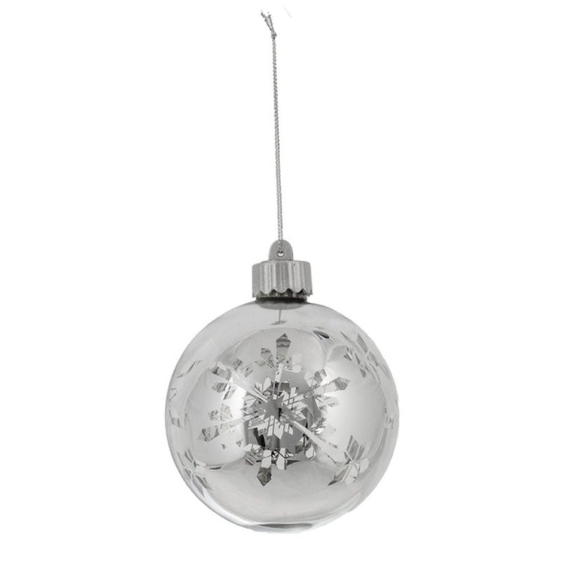 Light Up Snowflake Glass Ball Ornaments | Putti Christmas