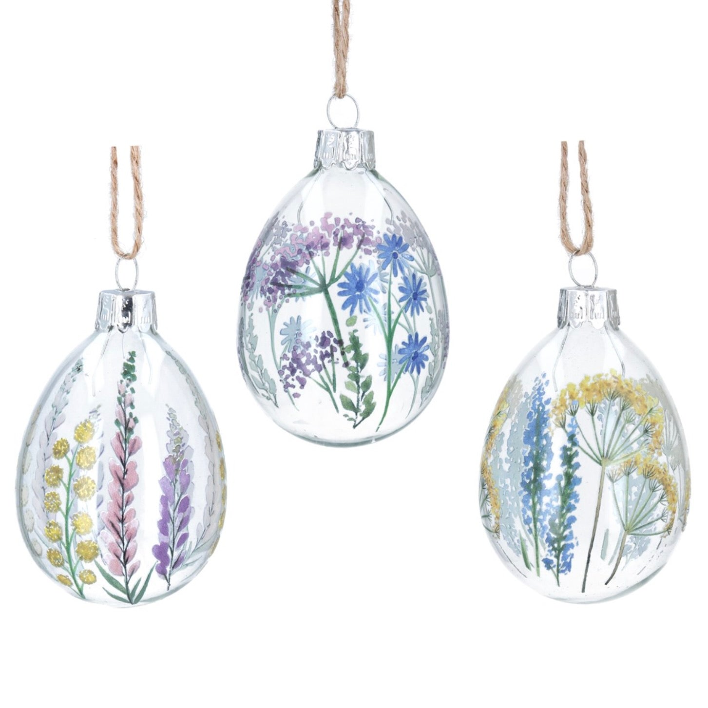 Spring Meadow Glass Egg Ornament