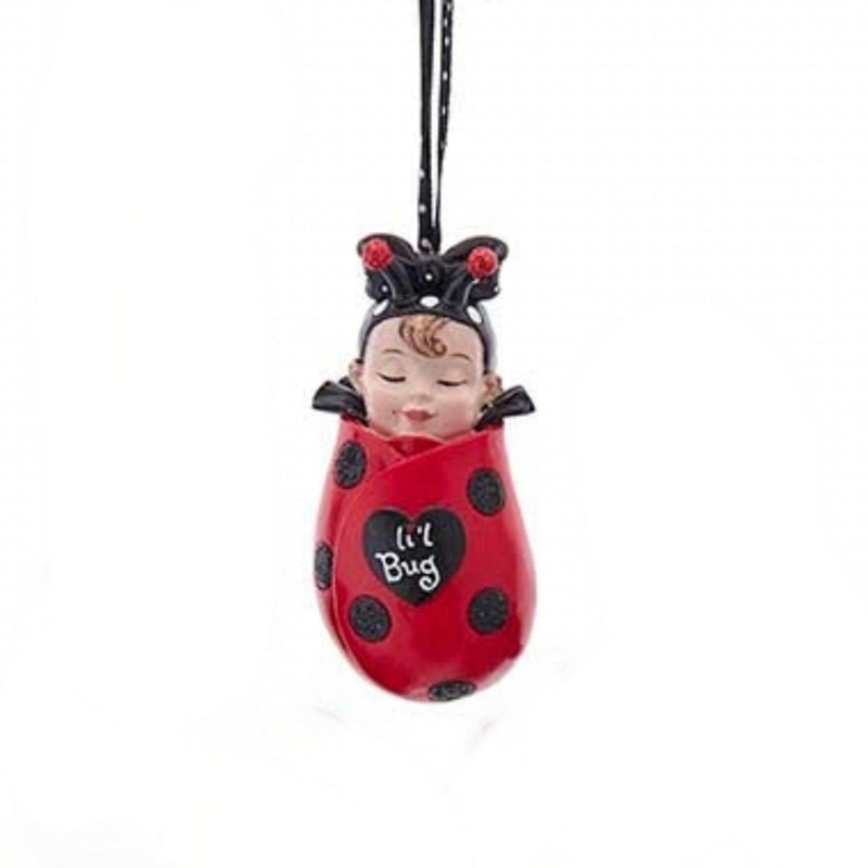 Kurt Adler "Li'l Bug" Ladybug Baby Resin Ornament