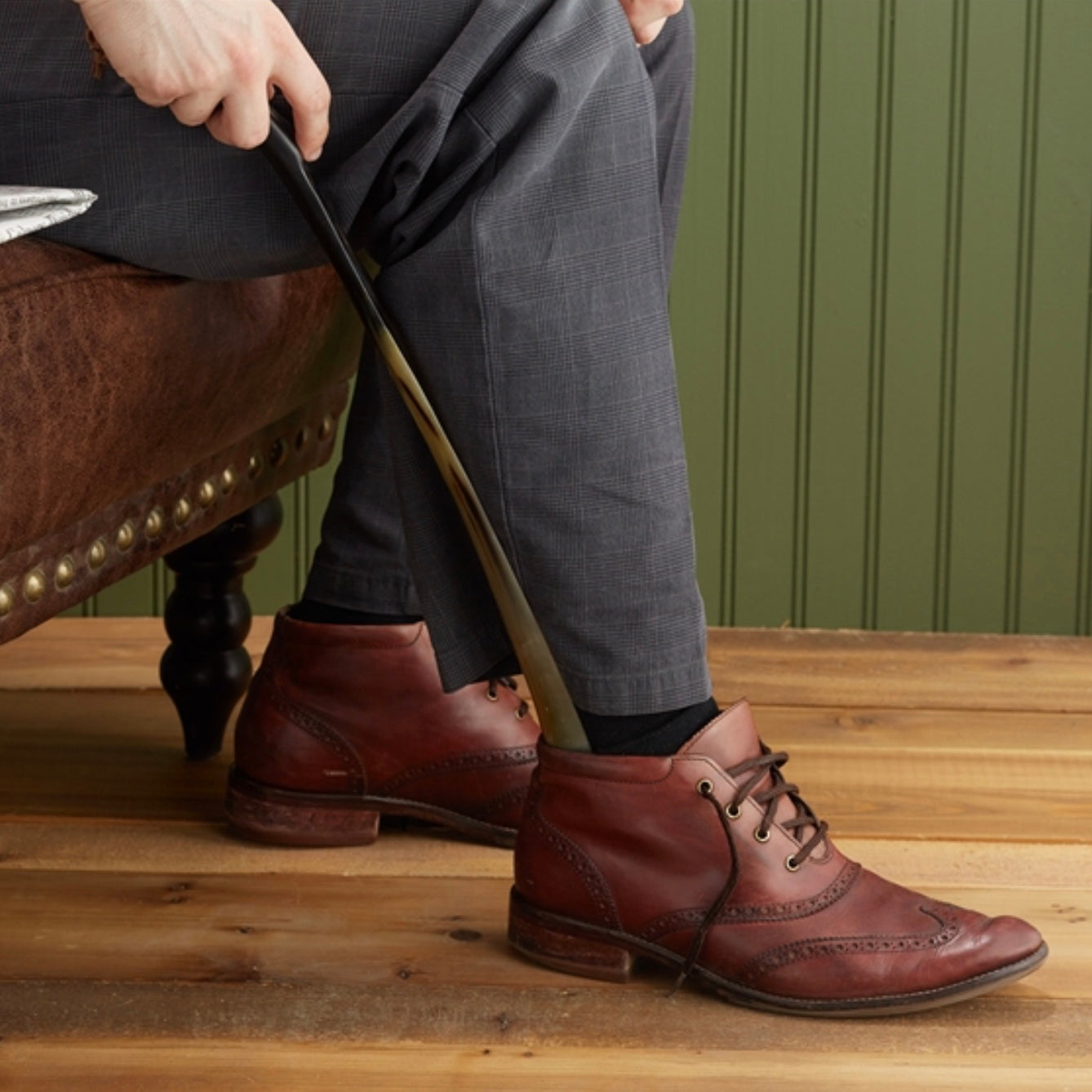 Long Natural Horn Shoe Horn, TC-Two's Company, Putti Fine Furnishings