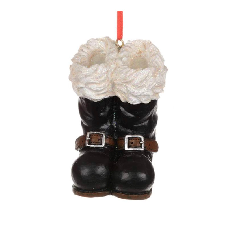  Black Santa Boots Ornament, CT-Christmas Tradition, Putti Fine Furnishings