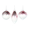 Pink Ombre Glass Ornament with Snowflakes - Ball
