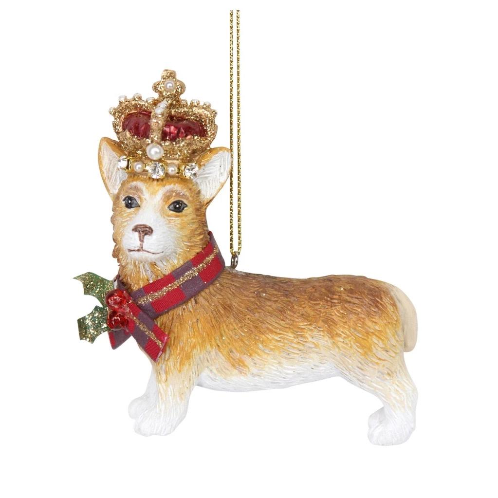 Royal Balmoral Corgi with Crown Ornament | Putti Christmas Canada