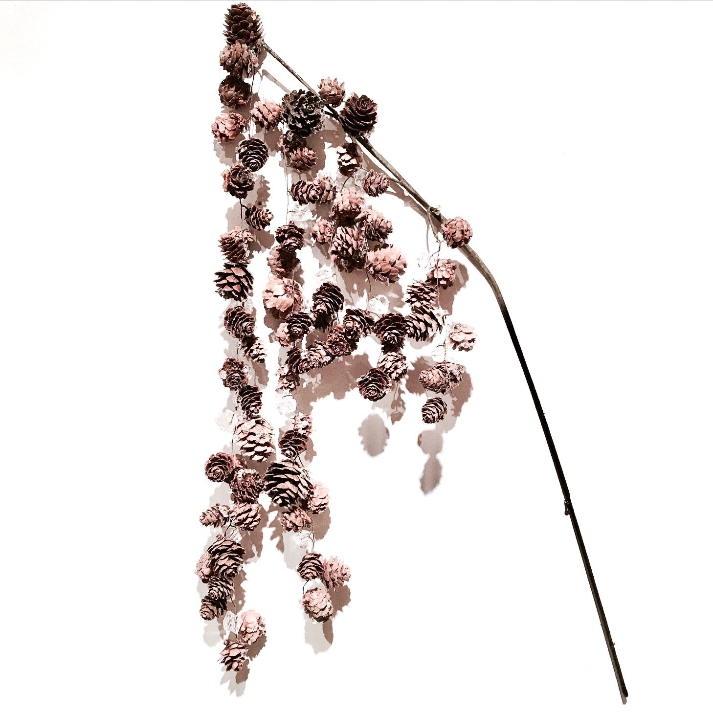 Natural Cones Iced Waterfall Spray Pick | Putti Christmas Decorations