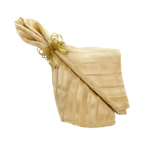Gold Beaded Bow Napkin Rings, CT-Christmas Tradition, Putti Fine Furnishings