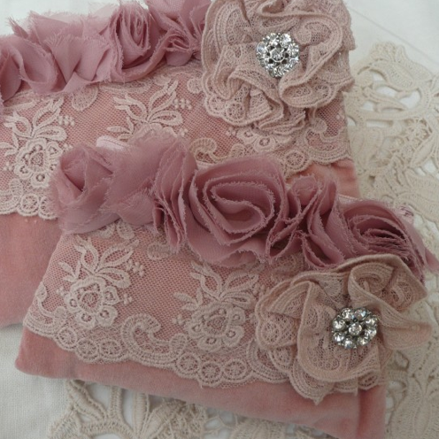 Miss Rose Sister Violet Velvet Rose Zippered Bag - Large, MRSV-Miss Rose Sister Violet, Putti Fine Furnishings