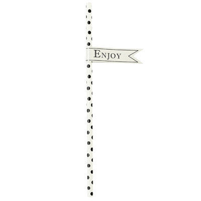  Miss Etoile "Enjoy" Straw Flags - White, Miss Etoile, Putti Fine Furnishings