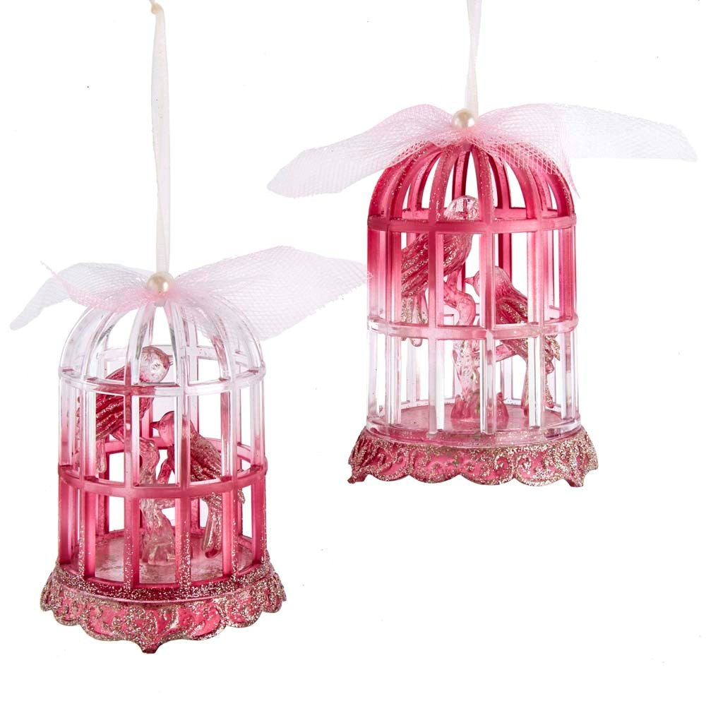 Kurt Adler Burgundy Elegance Birdcage Ornament | Putti Christmas