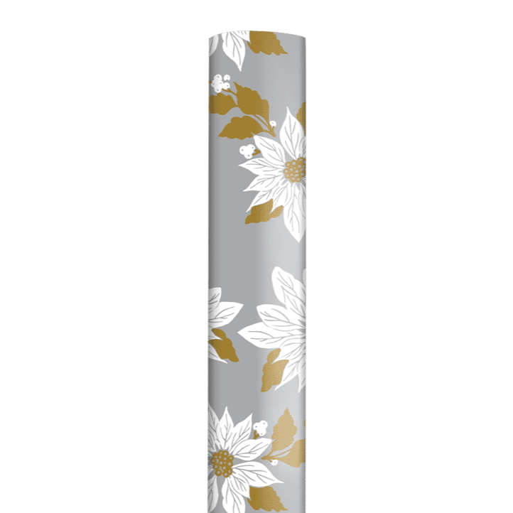 Anna Griffin White Poinsettia Gift Wrap Roll
