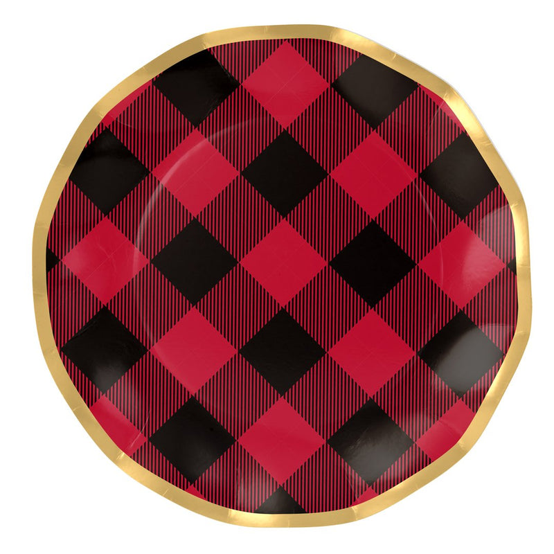 Sophistiplate Buffalo Check Wavy Paper Dinner Plate | Putti Celebrations