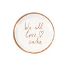 Talking Tales "We all Love Cake" Rose Gold Metallic Paper Canapé Plates | Putti Celebrations