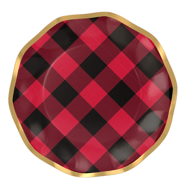 Sophistiplate Buffalo Check Wavy Paper Salad Plate | Putti Celebrations