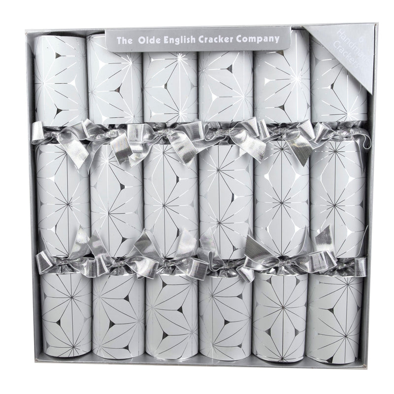 Robin Reed White and Silver Geometric Christmas Crackers
