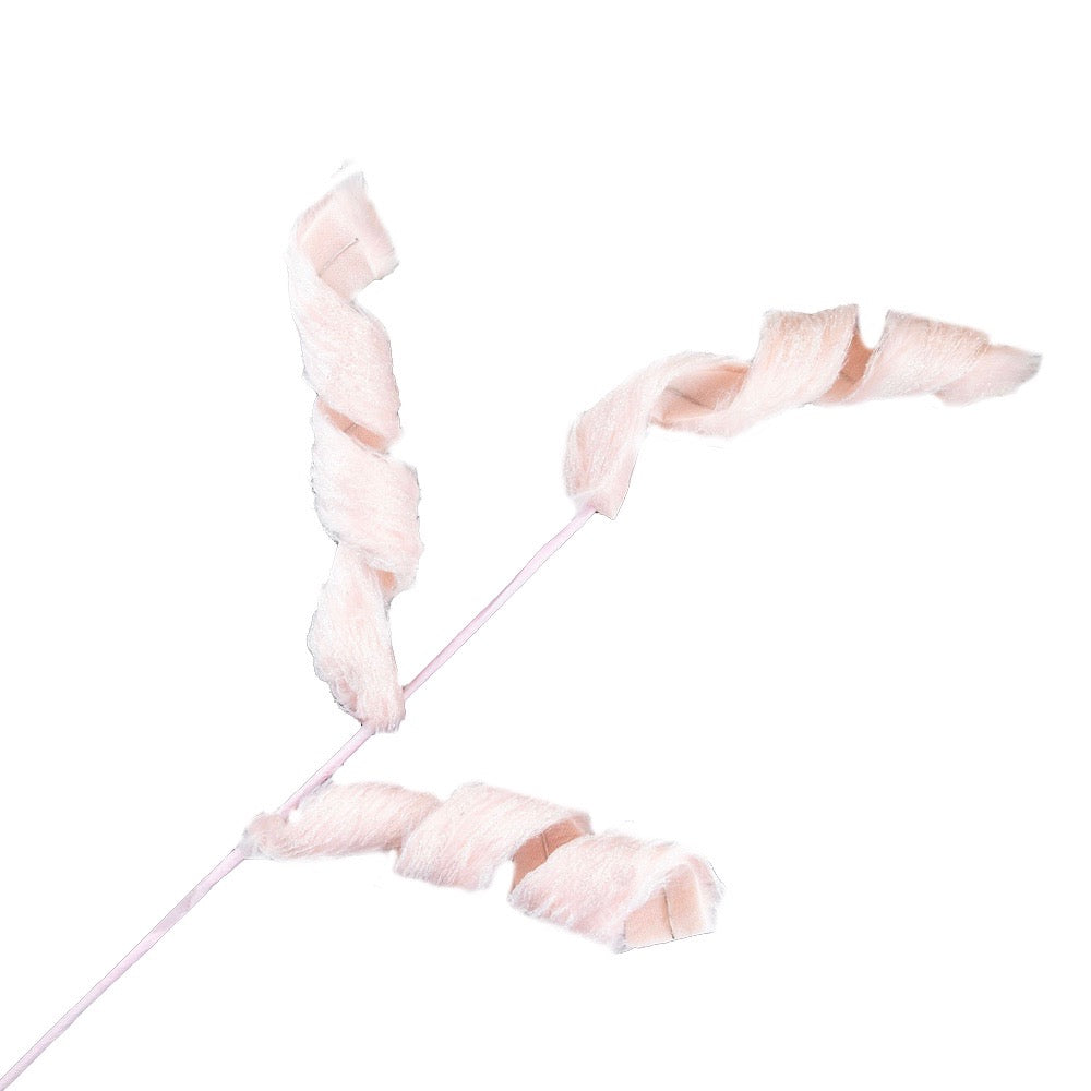 Pink Fur Spiral Spray | Putti Christmas Decorations