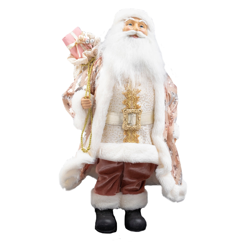 Pink Standing Santa with Presents