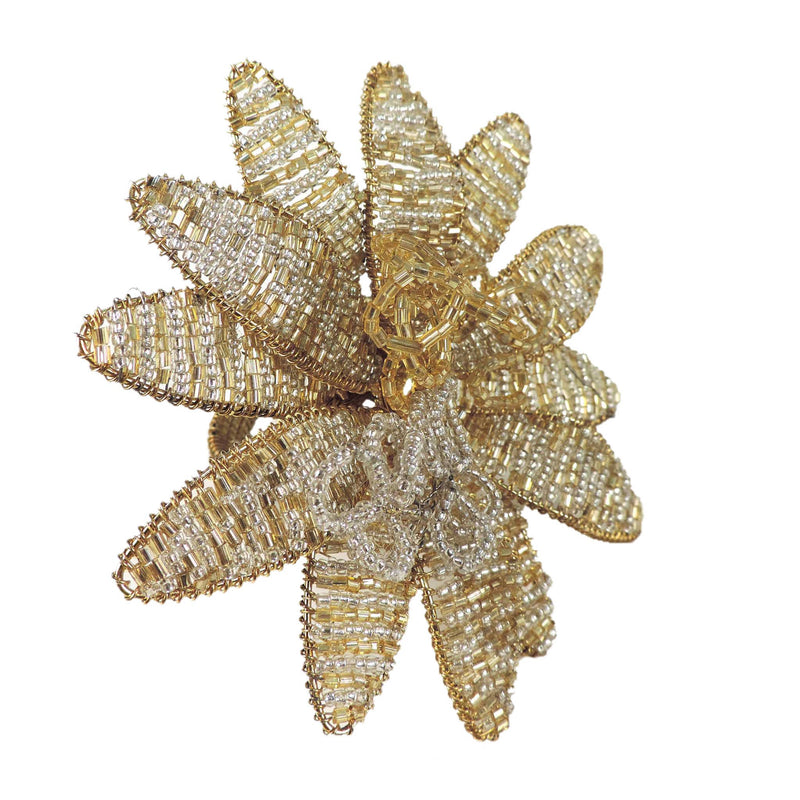 Gilded Lily Napkin Rings Gold & Silver - Set of 4