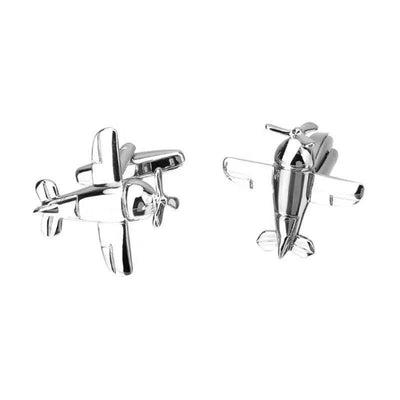 Glen Ogal Airplane Silver Cufflinks  | Putti Fine Fashions Canada