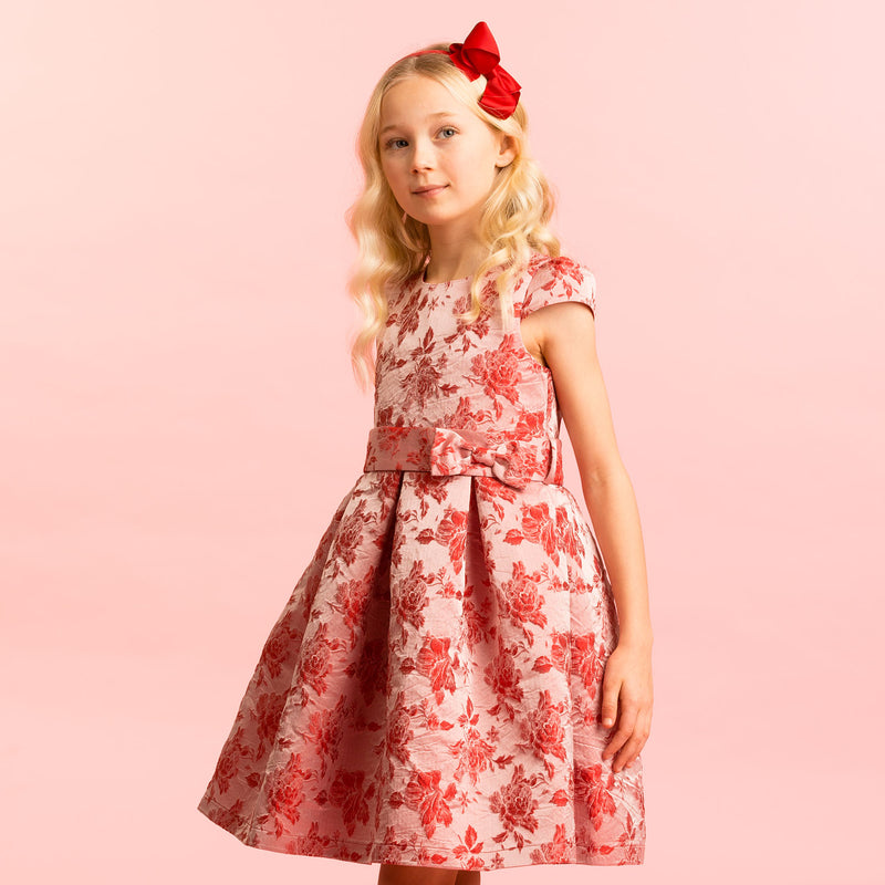 Holly Hastie Charlotte Red Floral Designer Girls Party Dress | Le Petite Putti