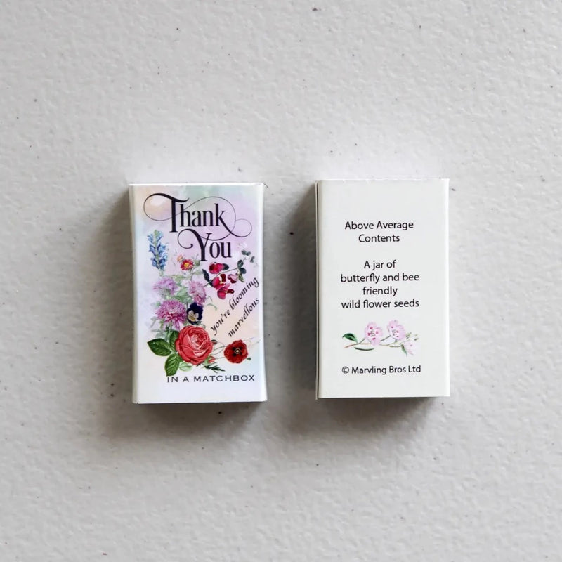 "Thank You" Wildflower Seeds In A Matchbox