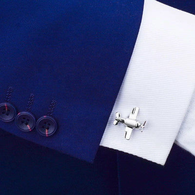 Glen Ogal Airplane Silver Cufflinks  | Putti Fine Fashions Canada