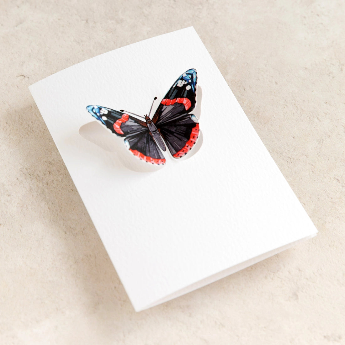 Red Admiral Butterfly 3D Greeting Card
