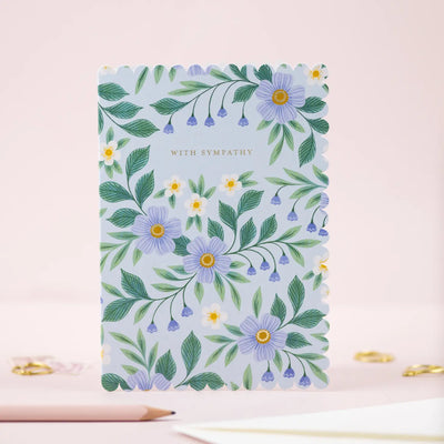 "With Sympathy" Floral Greeting Card