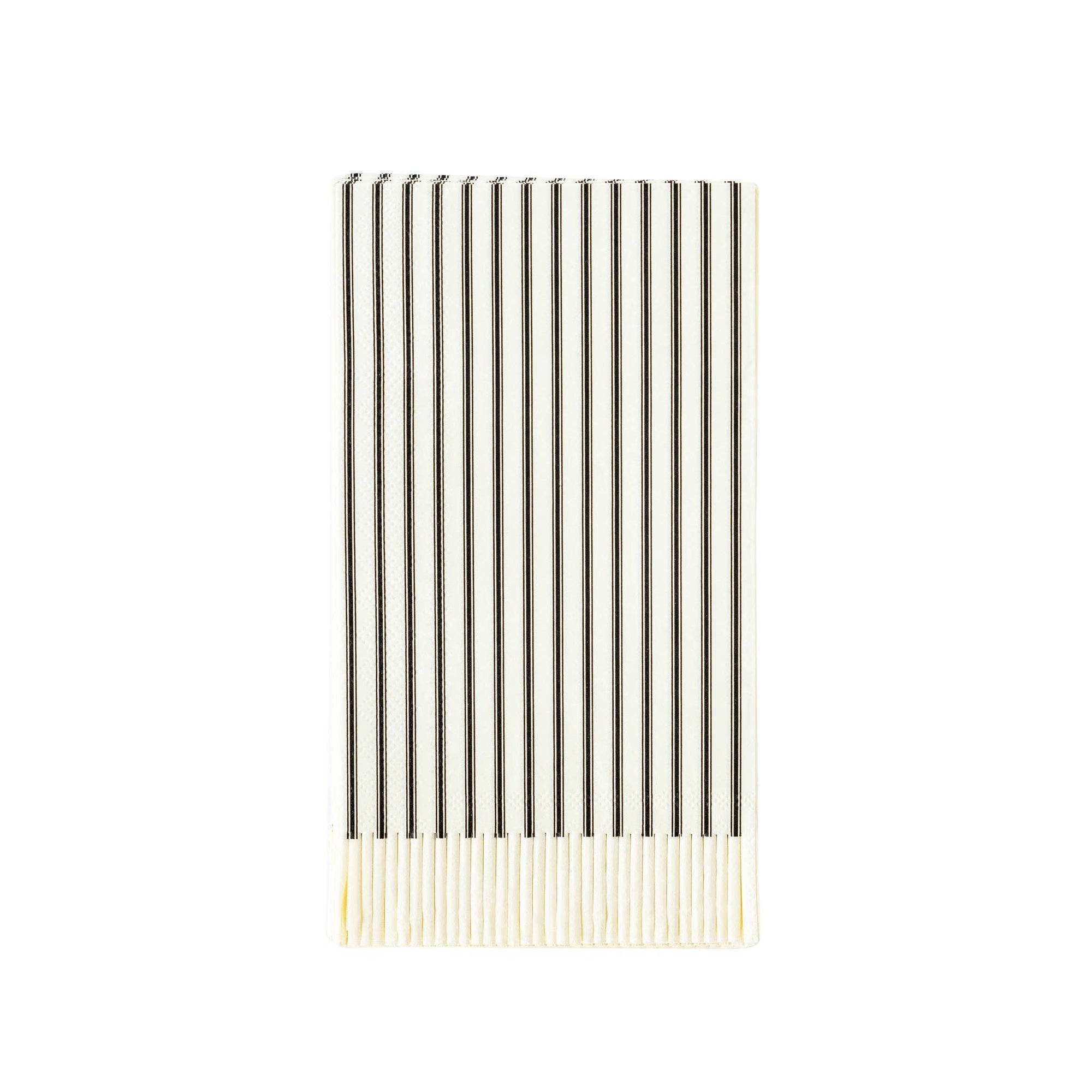 Salem Apothecary Black Ticking Fringe Dinner Napkins