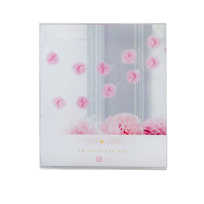 "We Heart Pink" Tulle Pom Pom Garland, TT-Talking Tables, Putti Fine Furnishings