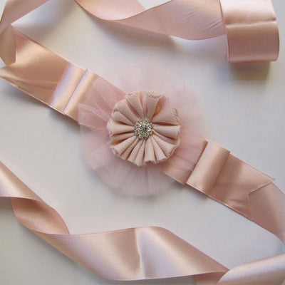 Miss Rose Sister Violet Satin Waist Sash, MRSV-Miss Rose Sister Violet, Putti Fine Furnishings