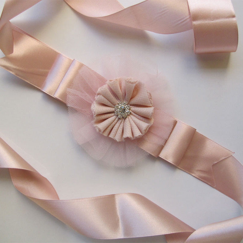 Miss Rose Sister Violet Satin Waist Sash, MRSV-Miss Rose Sister Violet, Putti Fine Furnishings