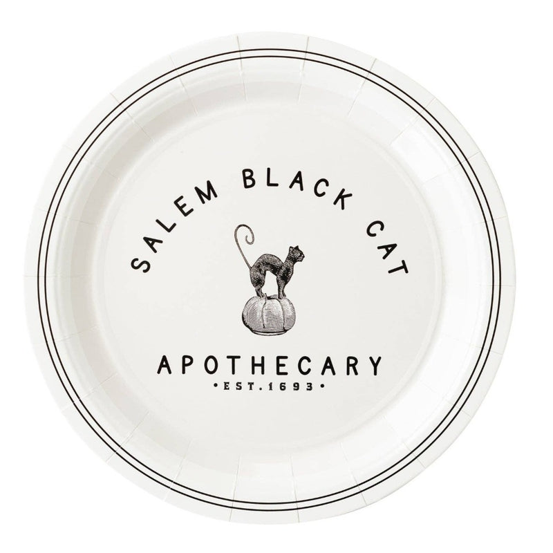 Salem Apothecary Cat Plate | Putti Halloween Party Supplies 