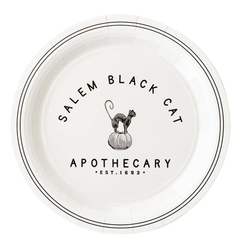 Salem Apothecary Cat Plate | Putti Halloween Party Supplies