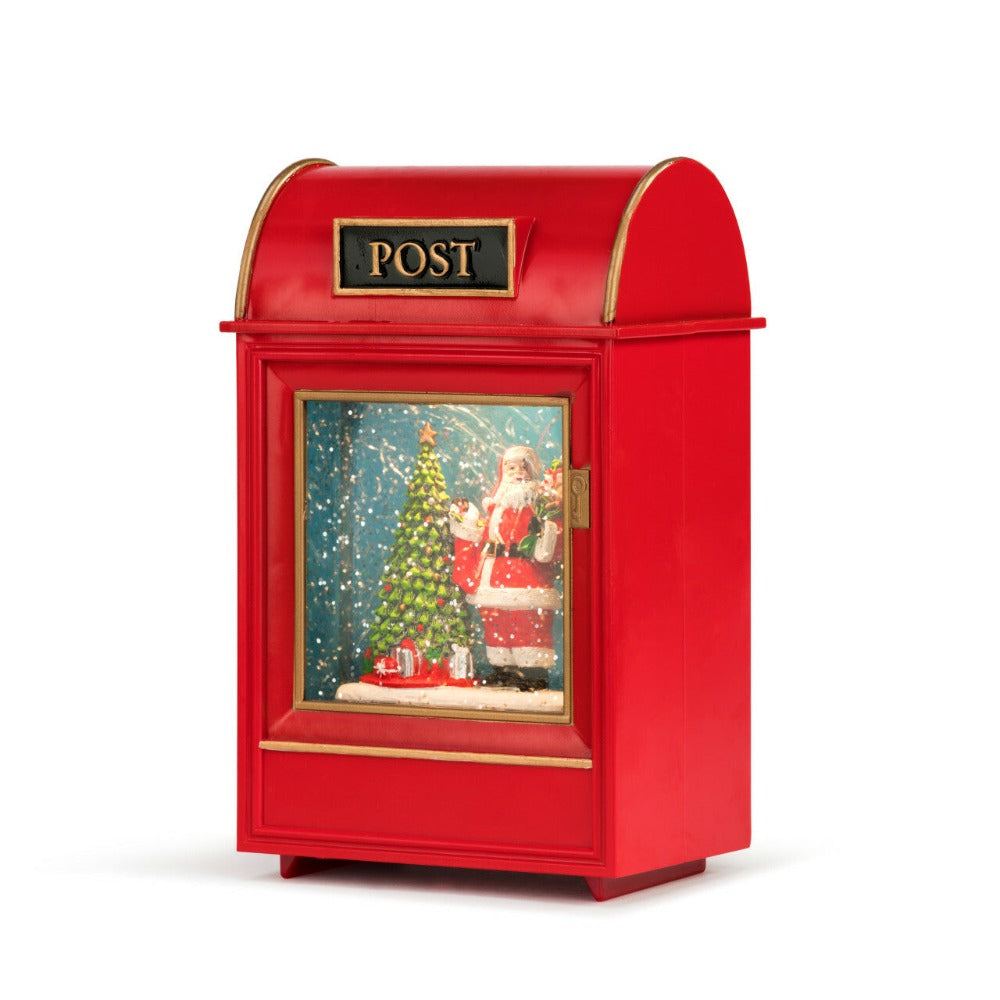 Musical Santa Post Snow Lantern with Light