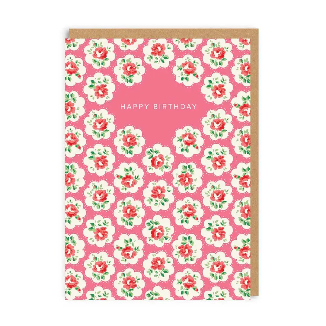 Cath Kidson Pink Kitch Floral Birthday Card