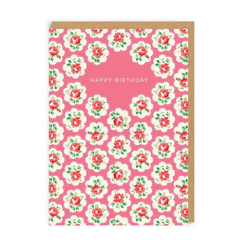 Cath Kidson Pink Kitch Floral Birthday Card
