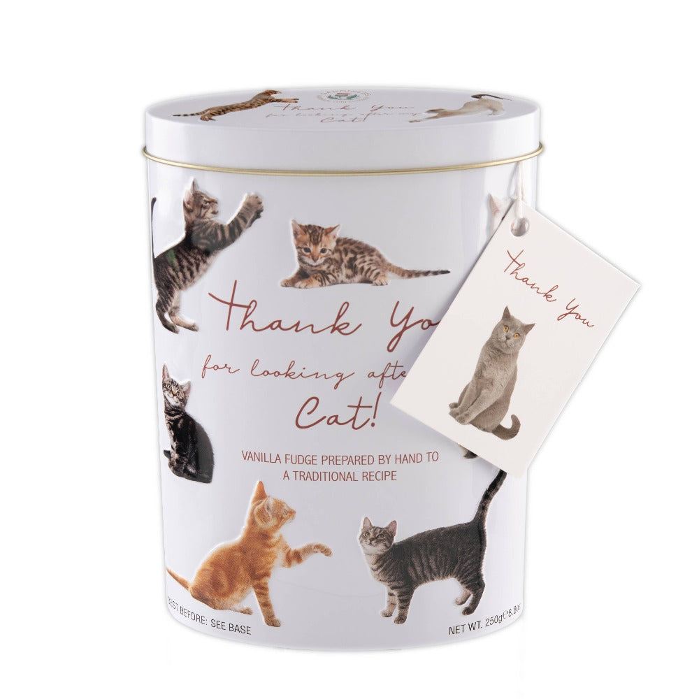 Thank You "Cats" Tin Vanilla Fudge | Putti Fine Furnishings 