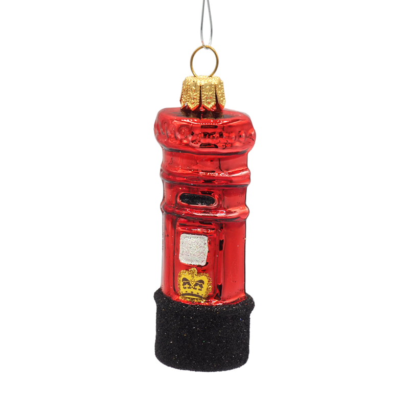 British Post Box Glass Christmas Ornament | Putti Christmas Decorations