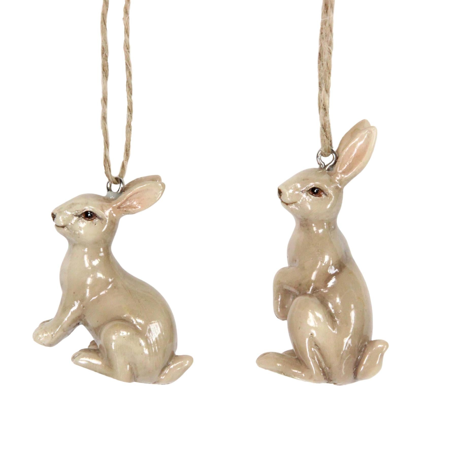 Brown Ceramic Bunny Ornament