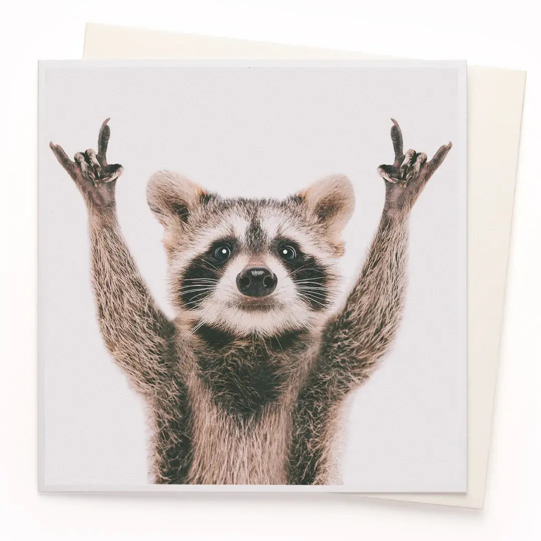 "Yasss!" Raccoon Greeting Card | Putti Celebrations