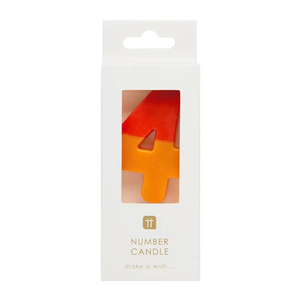 Multicolor Number Candle - Four | Putti Celebrations Canada