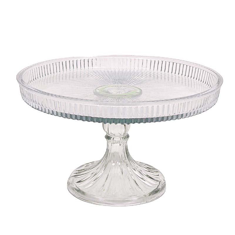 Clear Pressed Glass Cake Pedestal