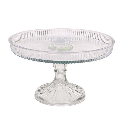 Clear Pressed Glass Cake Pedestal