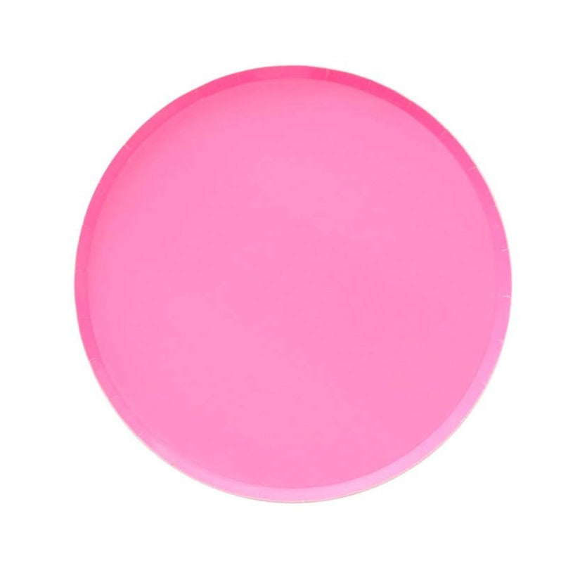 Hot Pink Low Rim Paper Plates - Small