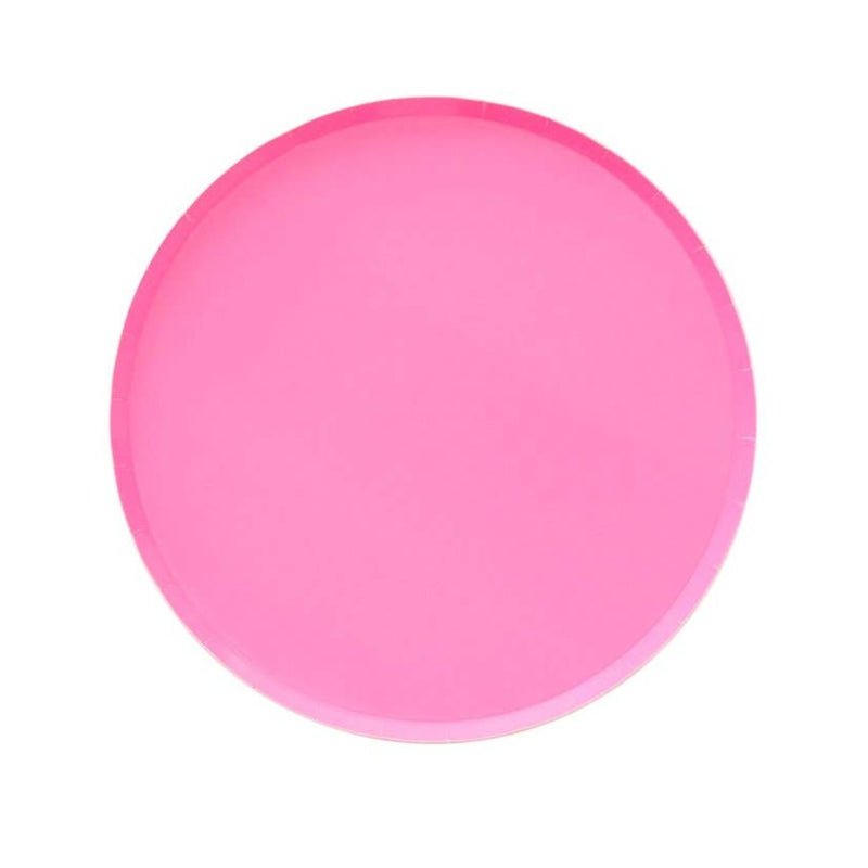 Hot Pink Low Rim Paper Plates - Small